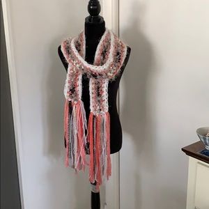 Hand crocheted custom fashion scarf 7ft w/fringe